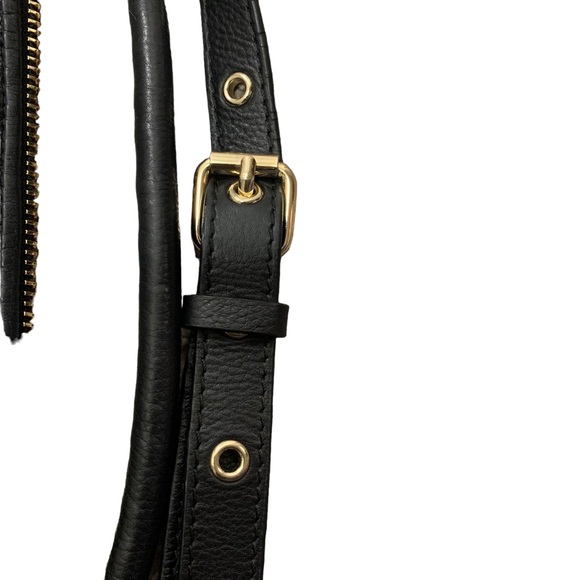 Rebecca Minkoff Black Leather Cupid Satchel Bag Purse Crossbody Gold Hardware!! - Picture 9 of 16